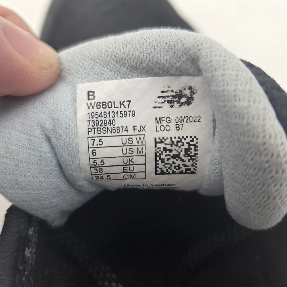 New Balance Fresh Foam 680 V7 Running Shoes Womens Sz 7.5 B Black W680LK7